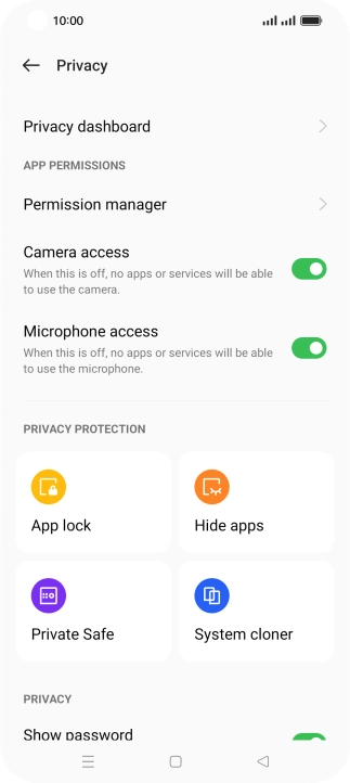 Press Permission manager.