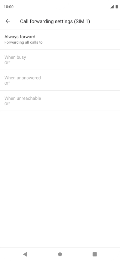 Press the required divert type.