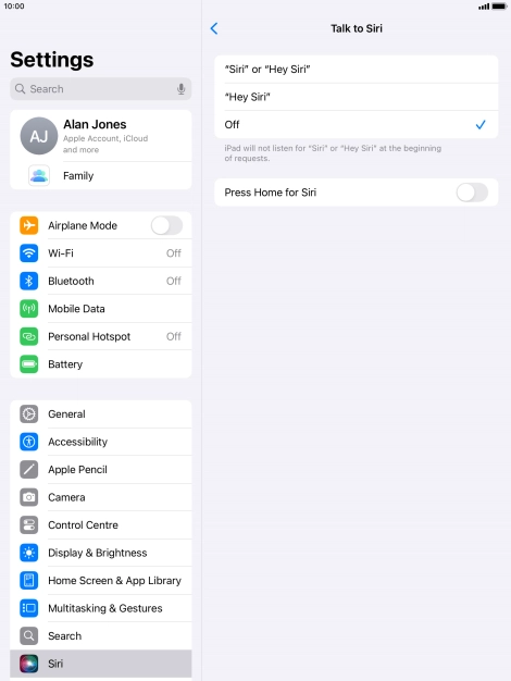 Press the indicator next to 