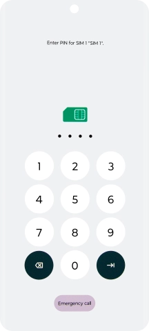 If your SIM is locked, key in your PIN and press arrow right.