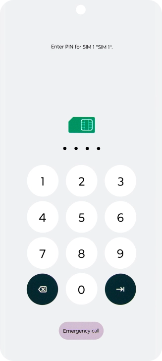 If your SIM is locked, key in your PIN and press arrow right.