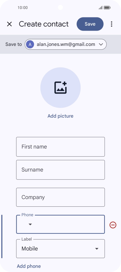 Press the address book drop down list.