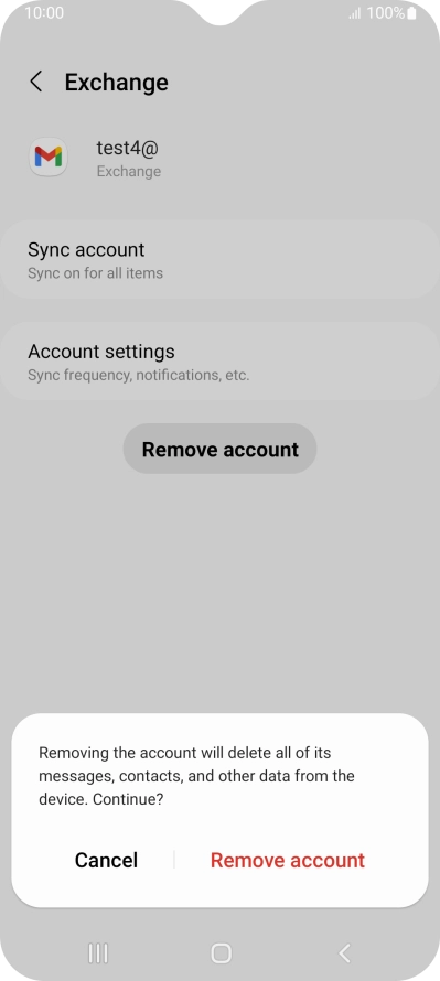 Press Remove account.