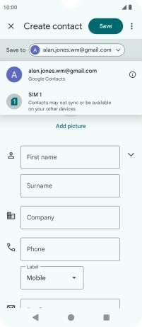 Press the required Google account.
