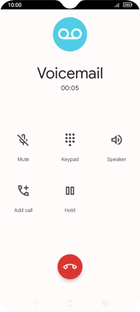 Press the end call icon. Press the end call icon.