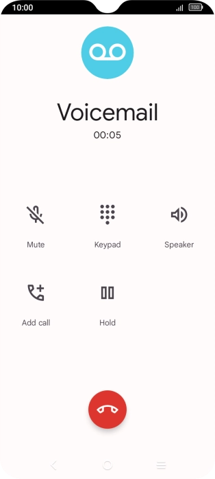 Press the end call icon. Press the end call icon.