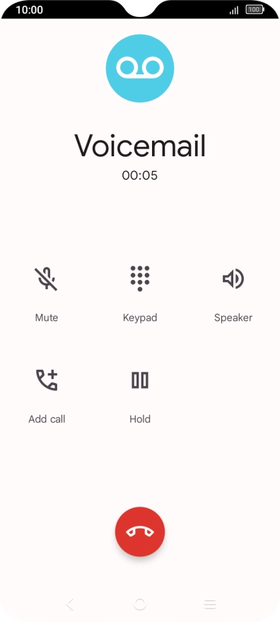 Press the end call icon. Press the end call icon.