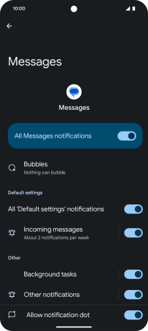 Press the indicator next to 