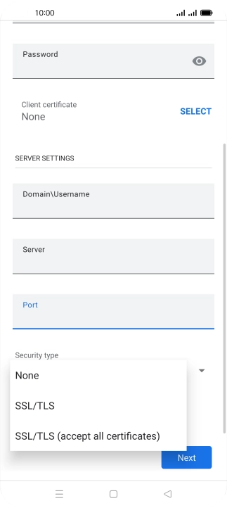 Press the required setting. Press the required setting.