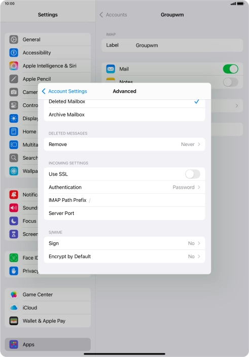 Press the indicator next to 