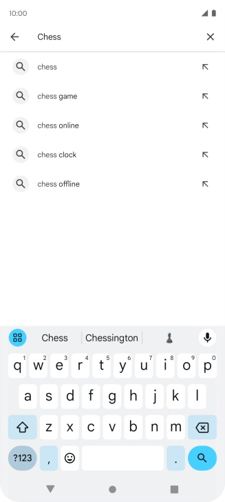 Key in the name or subject of the required app and press the search icon.
