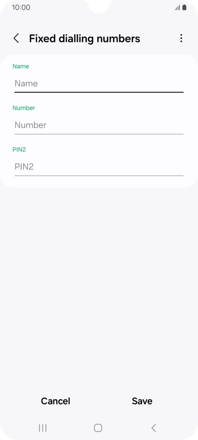 Press Name and key in the required name.
