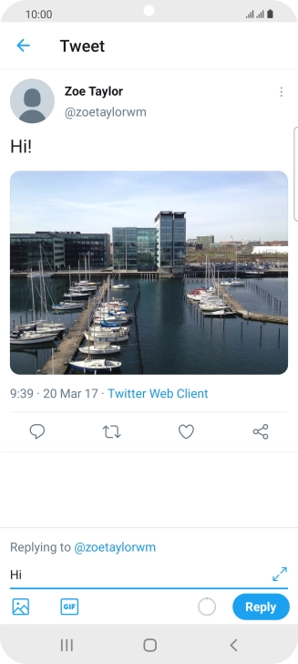 Write your reply and press Reply.