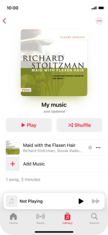 Go to the required category or playlist and press the required audio file.