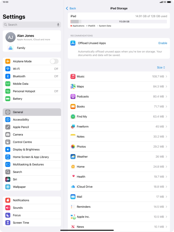 Press the required app. Press the required app.