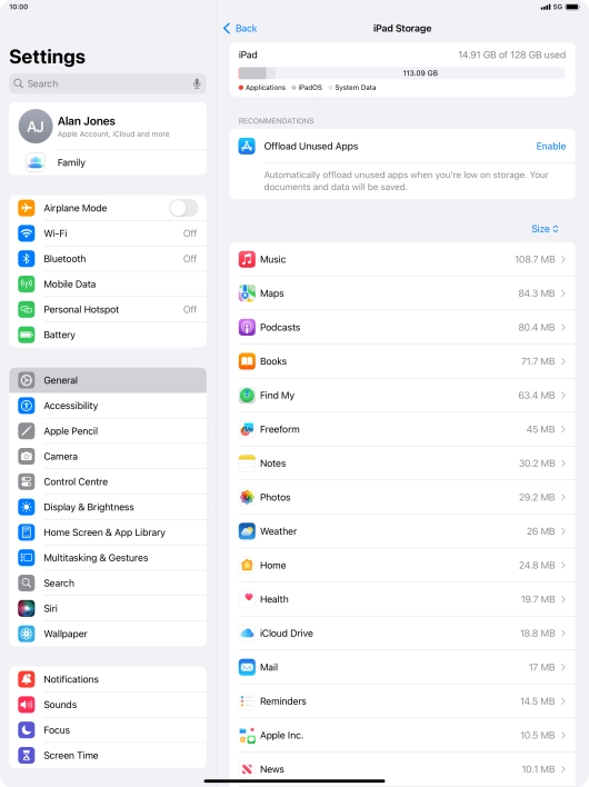 Press the required app. Press the required app.