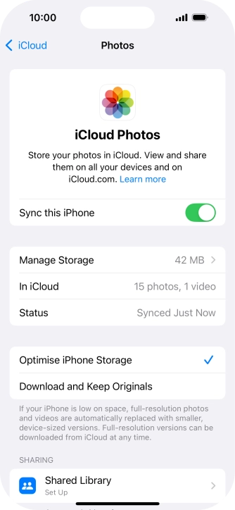 Press the indicator next to 