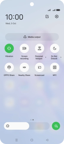 Press Vibration to turn the function on or off.