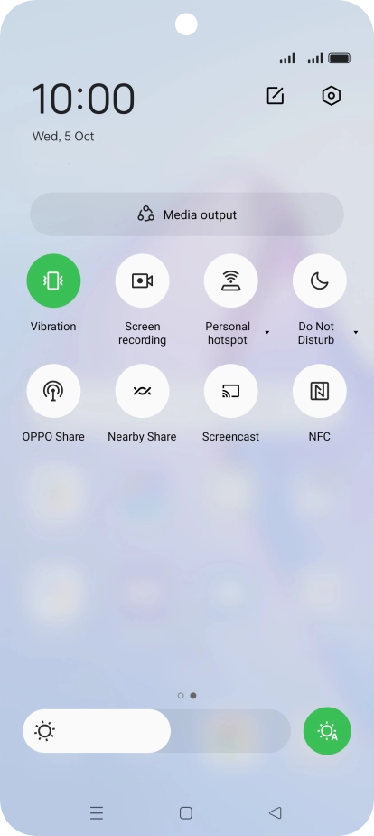 Press Vibration to turn the function on or off.