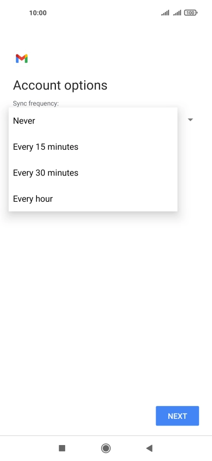 Press the required setting.