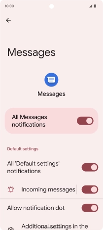 Press the indicator next to 