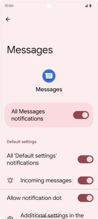 Press the indicator next to 