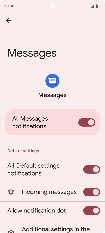 Press the indicator next to 