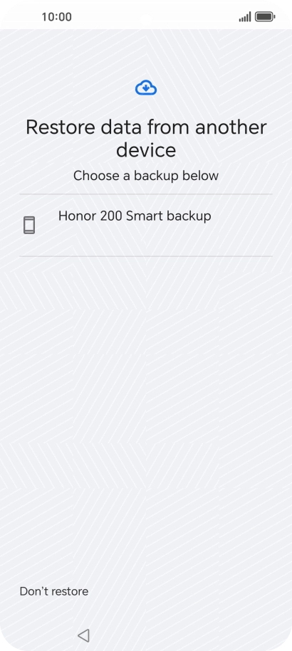 Press the required backup and your phone restores the content of the selected backup. Subsequently, follow the instructions on the screen to set up your phone and prepare it for use.
