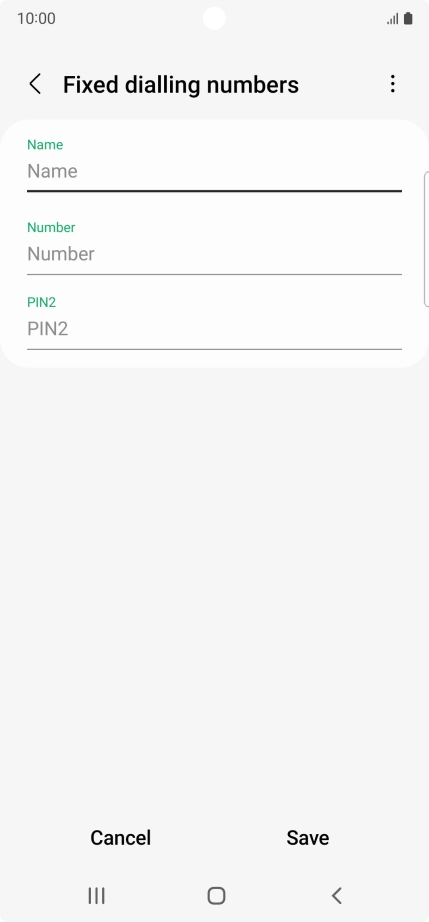 Press Name and key in the required name.