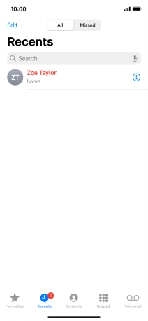 Press the information icon next to the required phone number.