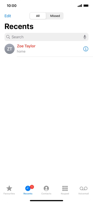 Press the information icon next to the required phone number.