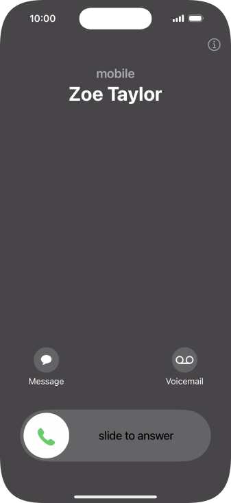Press and drag the accept call icon right.