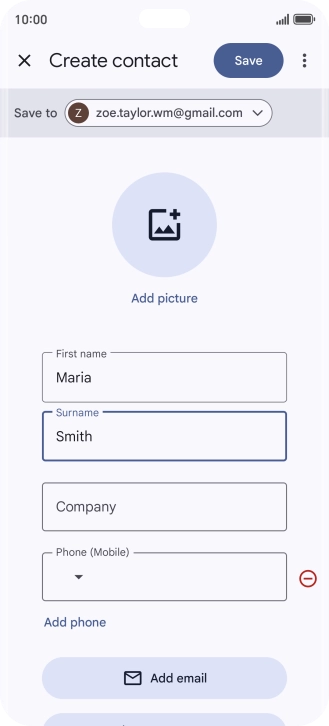 Press the field below 