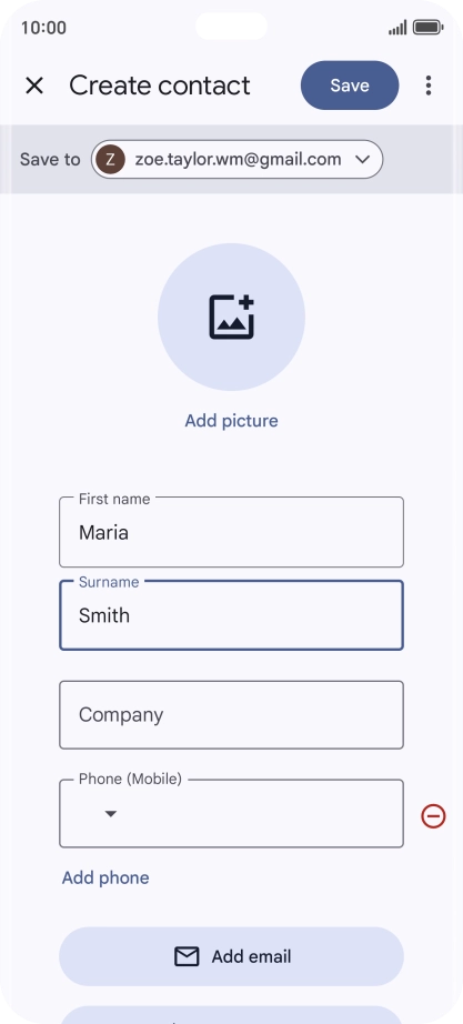 Press the field below 