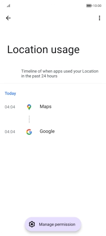 The app activity for the selected app is displayed. The app activity for the selected app is displayed.