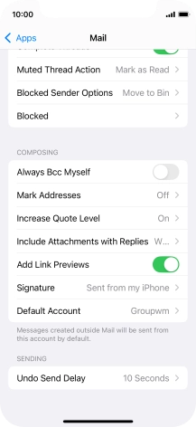 Press Default Account.