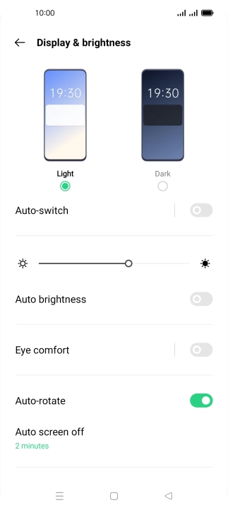 Press Auto screen off.