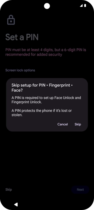 Press Skip. Press Skip.
