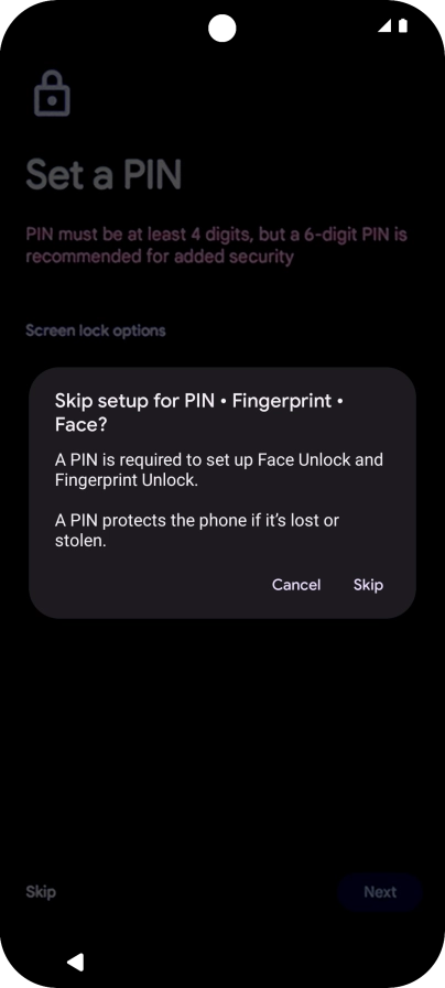 Press Skip. Press Skip.