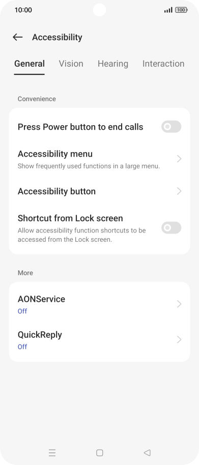 Press General and follow the instructions on the screen to select the required settings.