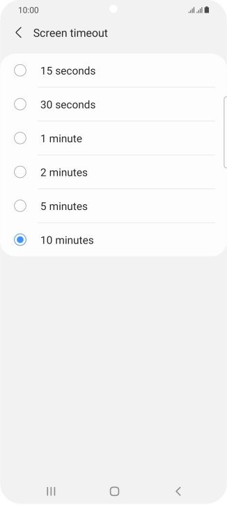 Press the required setting. Press the required setting.