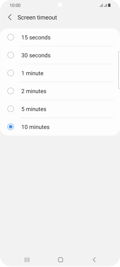 Press the required setting. Press the required setting.