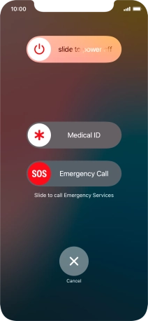 Press and drag the power off icon right.