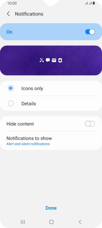 Press the required settings to turn them on or off.