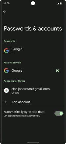 Press the required account.