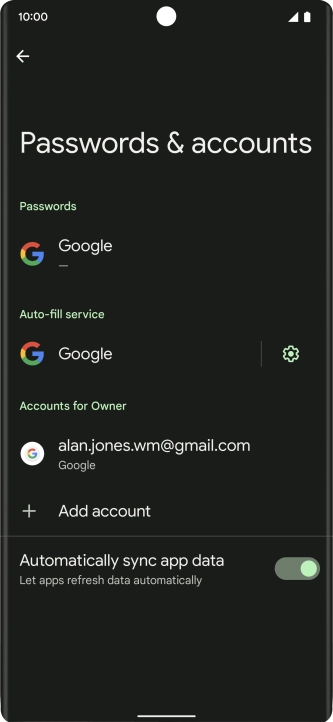 Press the required account.
