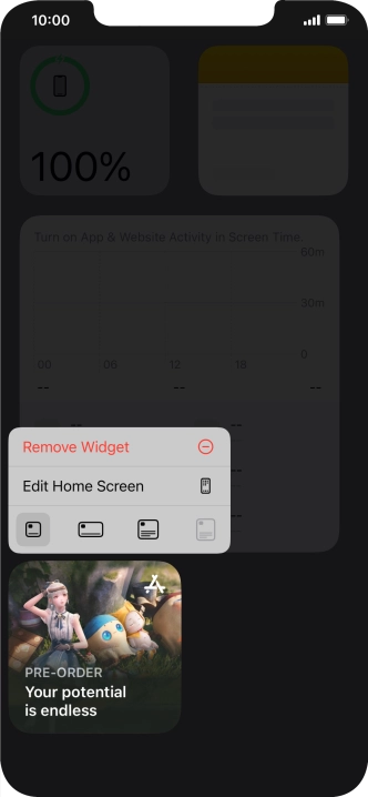 Press Remove Widget. Press Remove Widget.