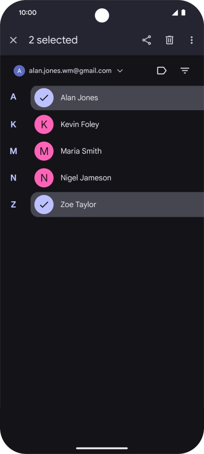 Press the menu icon.