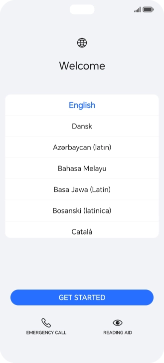 Press the required language.
