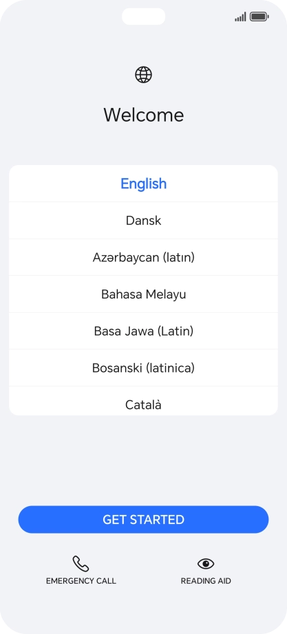 Press the required language.